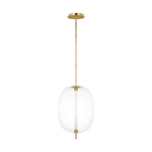 Heian 1-Light LED Pendant in Natural Brass