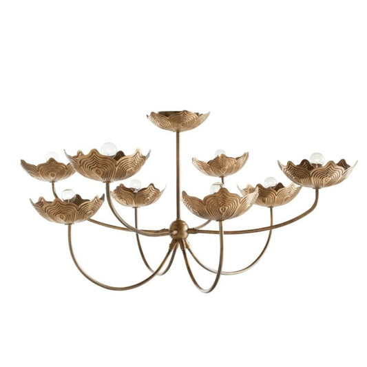 Encinitas 8-Light Chandelier in Antique Brass with Antique Brass