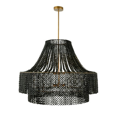 Hannie 8-Light Chandelier in Gray Wash with Antique Brass