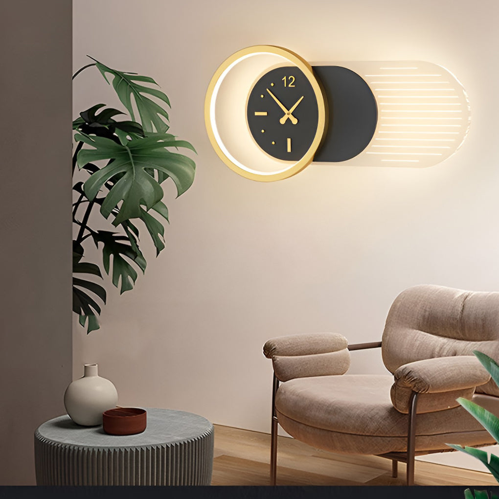 Creative Mute Clock Shaped LED Nordic Wall Lamp Wall Sconce Lighting