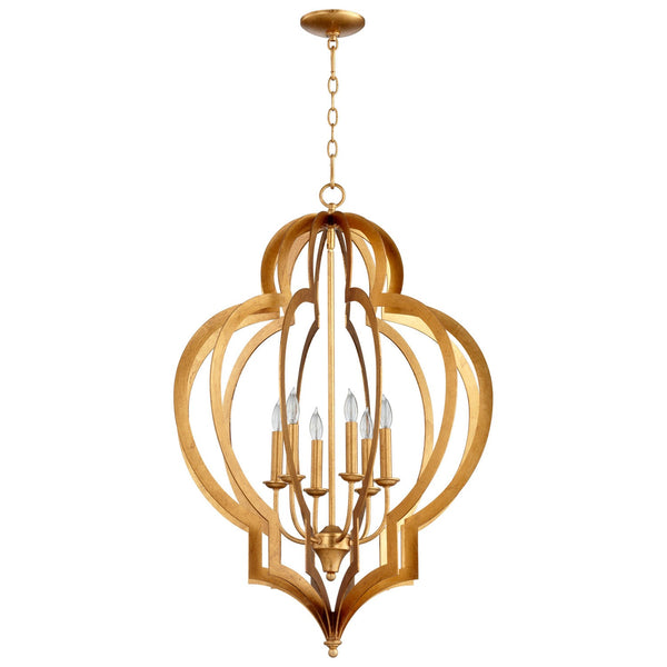 Gold Six-Light Chandelier