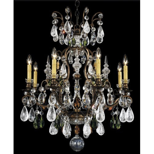 Smoke Topaz Crystal Rock Crystal Chandelier, 26.5W x 32H x 26.5D