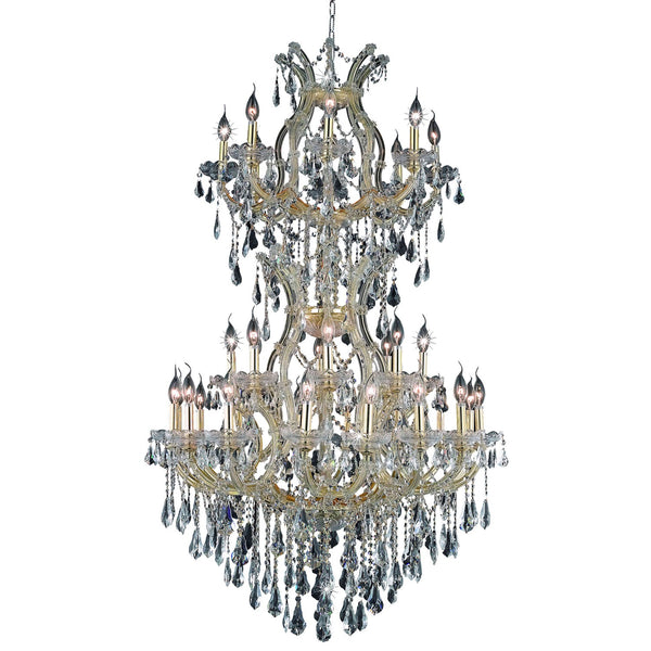 Maria Theresa Gold Thirty-Four Light 36-Inch Chandelier with Royal Cut Clear Crystal