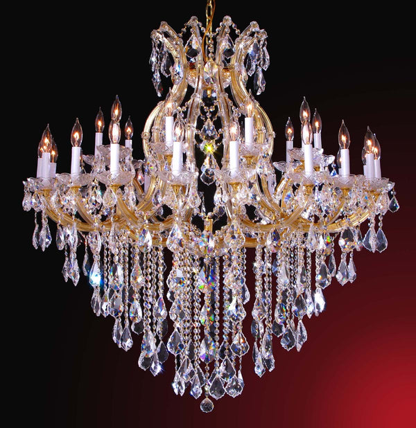 31 Lights Maria Theresa crystal chandelier dressed with clear crystals