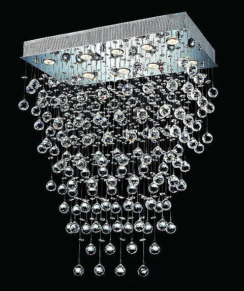 polished chrome Contemporary Crystal Chandelier droped with crystal balls