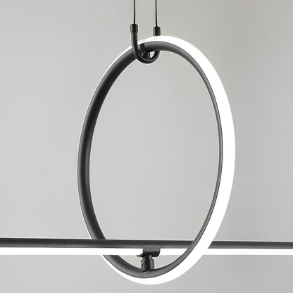 Long Strip Ring Three Step Dimming Modern Minimalist LED Chandelier