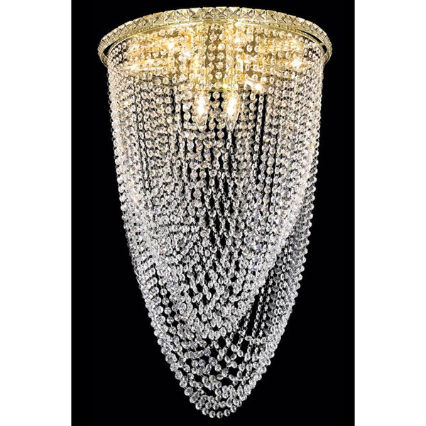 Tranquil Gold 10-Light Flush Mount with Royal Cut Crystal