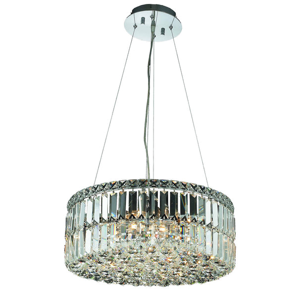 Maxim Chrome Twelve-Light 20-Inch Pendant with Royal Cut Clear Crystal