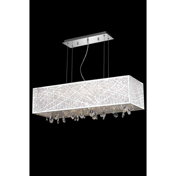 Mirage Chrome Six-Light Pendant with Royal Cut Crystal and Metal Shade