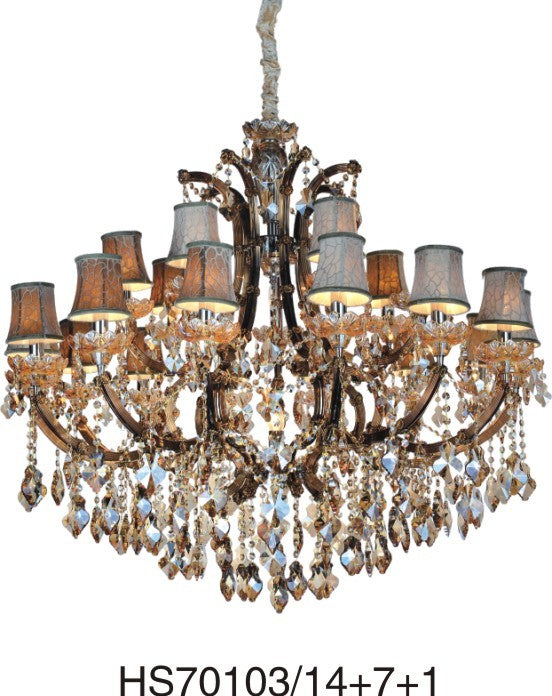 Maria Theresa crystal Chandelier in cognac finish