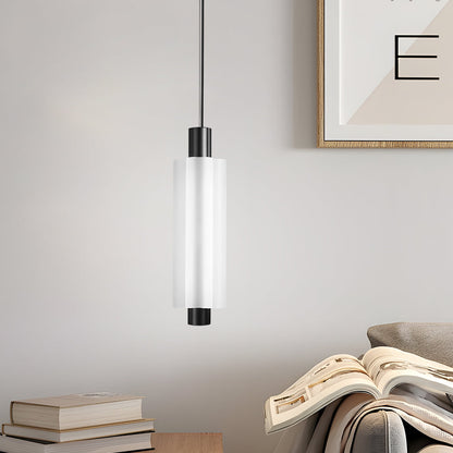 1/2/3 Heads Acrylic Cylinder Pendant Lights: Modern Hanging Lamp in Gold/Black