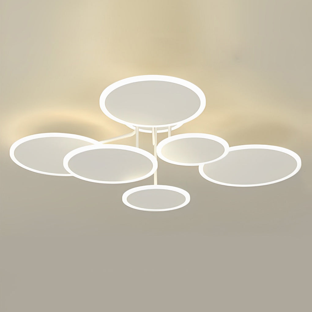 2/3/6 Round Three Step Dimming LED Matte White Nordic Ceiling Lights Fixture