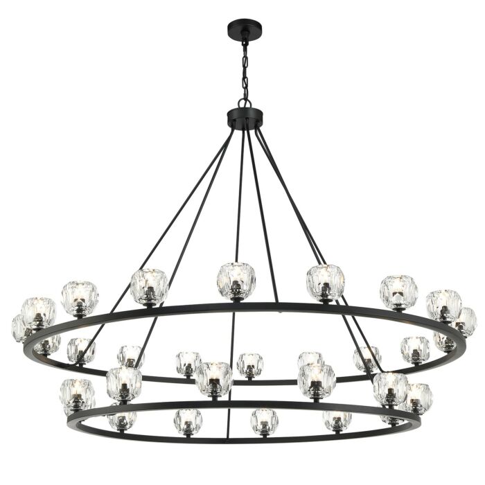 Aragon 30-Light LED Chandelier in Matte Black