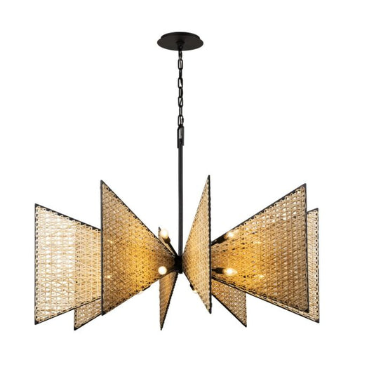 Machina 16-Light Chandelier in Matte Black with Sulihiya