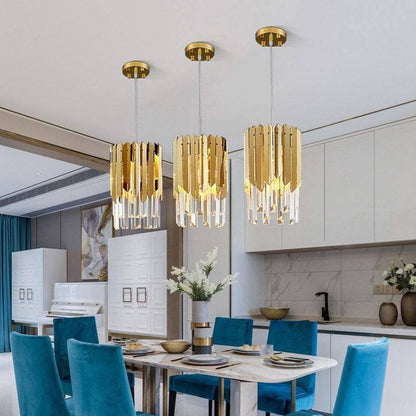 Gold Plated Pendant K9 Crystal Modern Chandelier