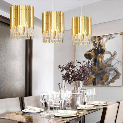 Gold Plated Pendant K9 Crystal Modern Chandelier