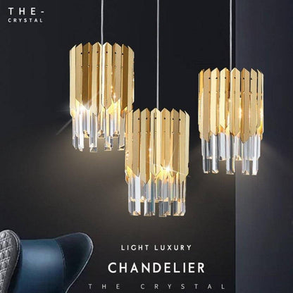 Gold Plated Pendant K9 Crystal Modern Chandelier