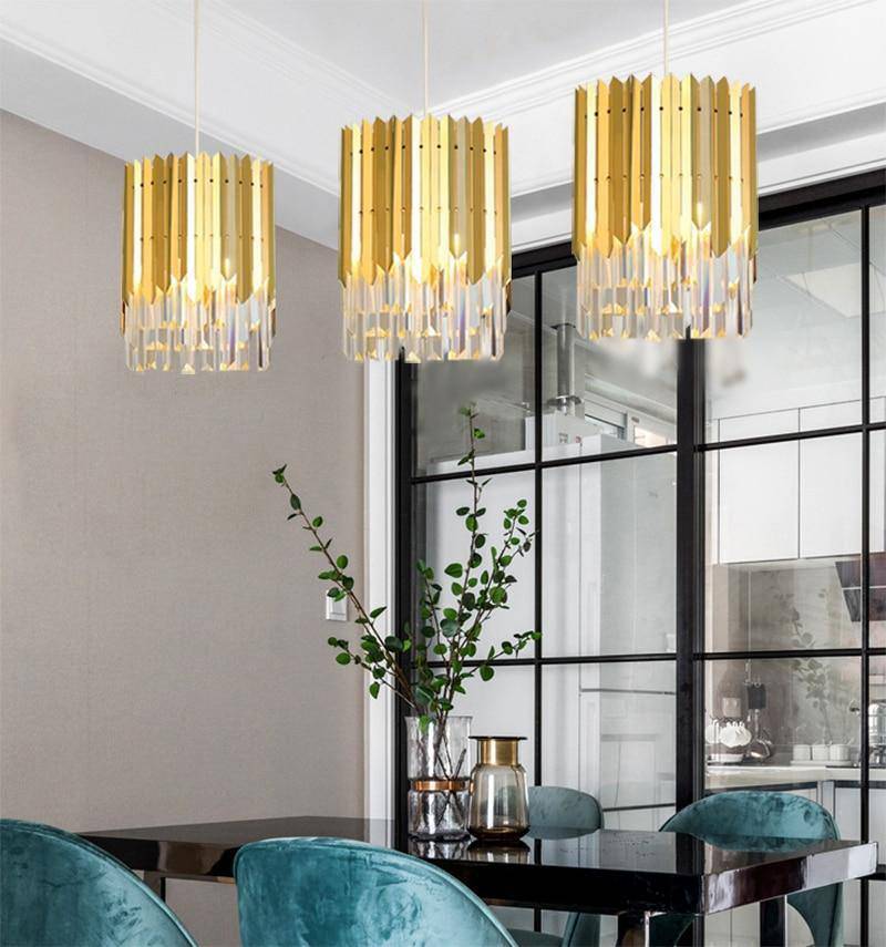 Gold Plated Pendant K9 Crystal Modern Chandelier