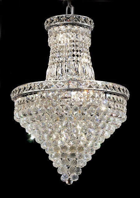 12 Light chrome crystal chandelier dress with crystal ball