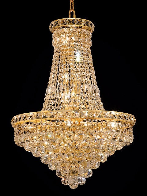 22 Light gold crystal chandelier dress with crystal ball