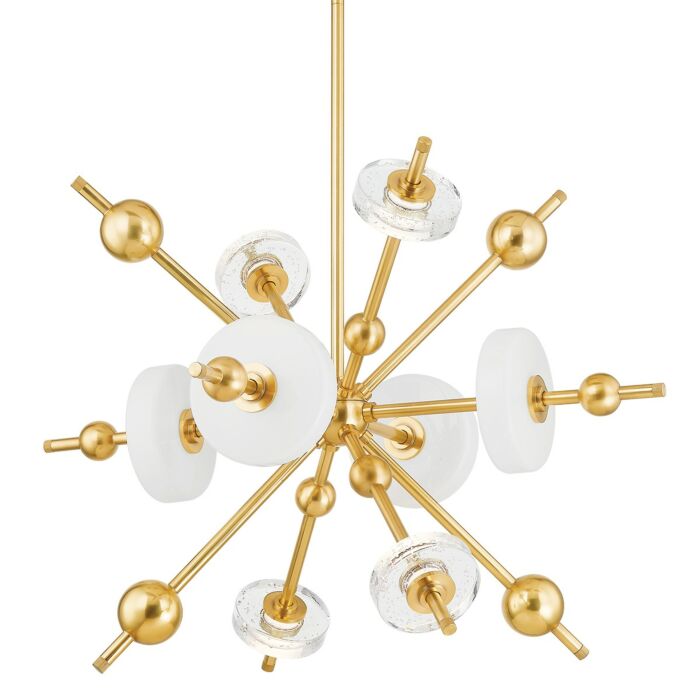 Maynard 8-Light LED Chandelier in Aged Brass