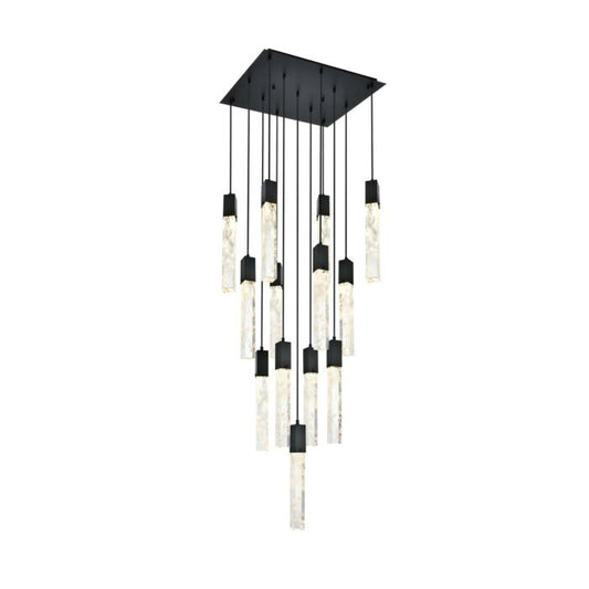 Aurora 13-Light 1Pendant in Black and Clear