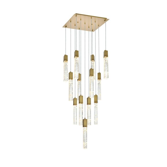 Aurora 13-Light 1Pendant in Satin Gold and Clear