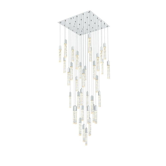 Aurora 36-Light 3Chandelier in Chrome and Clear