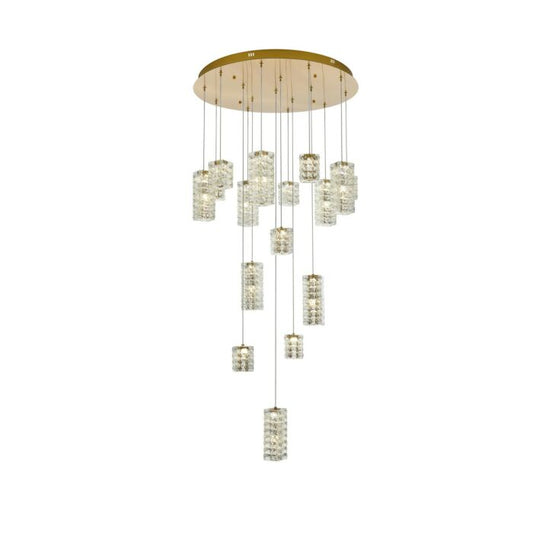 Aston 16-Light LED Pendant in Satin Gold