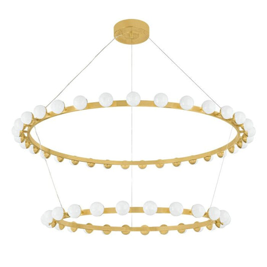 Linus 57-Light LED Chandelier in Vintage Brass