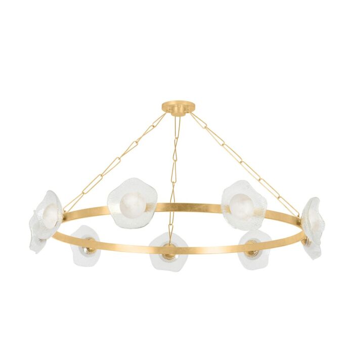 Almandine 9-Light LED Chandelier in Vintage Gold Leaf