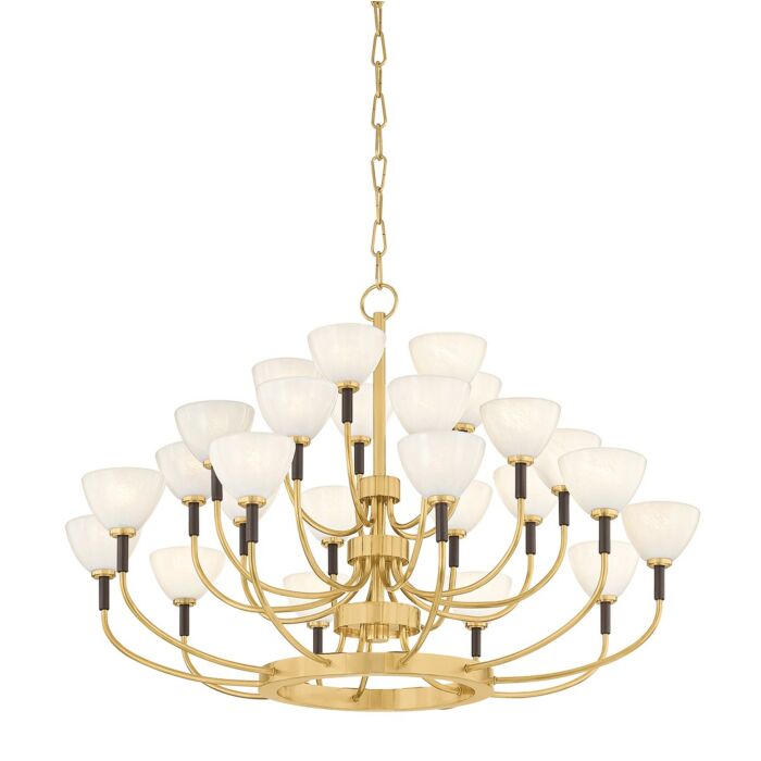 Brahma 25-Light LED Chandelier in Vintage Polished Brass with Bronze