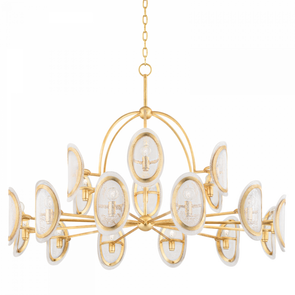 Chandelier, 18-Light, Vintage Gold Leaf, 50"W (1550-Vgl A8K7W)