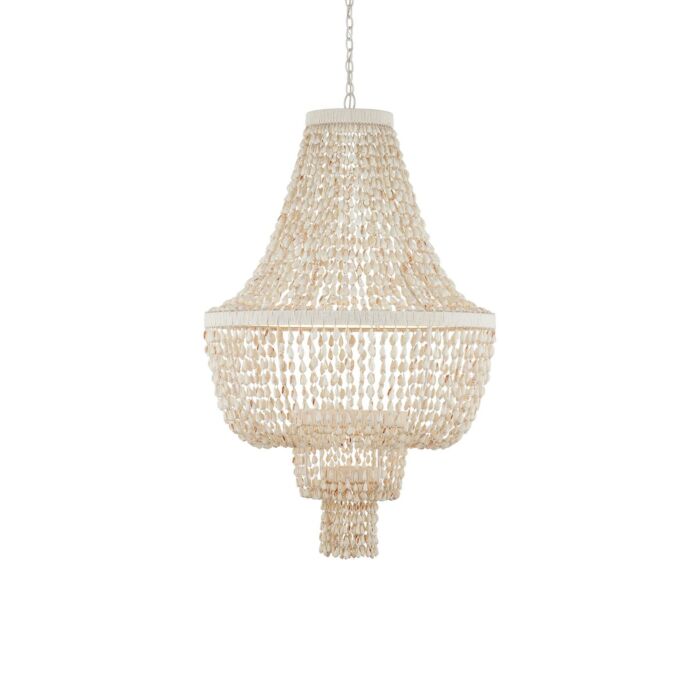 Cybele 2-Light LED Chandelier in Natural with Pearlized White with White