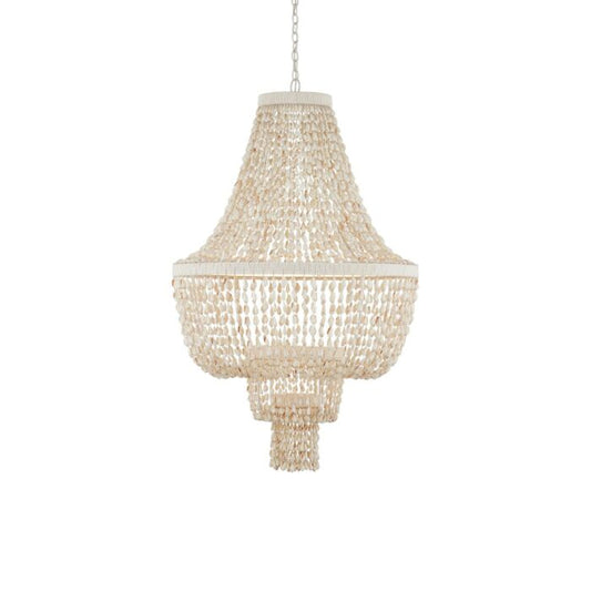 Cybele 2-Light LED Chandelier in Natural with Pearlized White with White