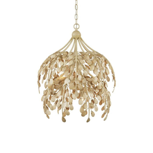 Maypan 6-Light Pendant in Coco Cream with Natural