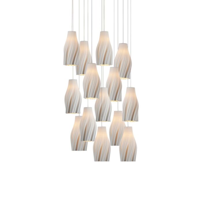 Posh 15-Light 1Pendant in White with Silver