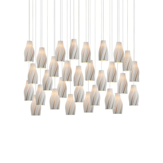 Posh 30-Light 30 Light Linear Pendant in White with Silver