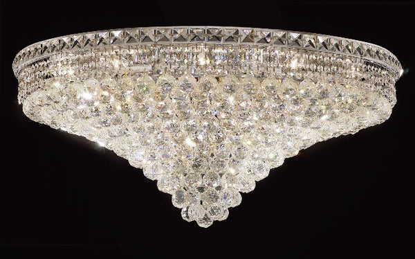 21 light polished chrome crystal flush mount ceiling light dressed with crystal balls