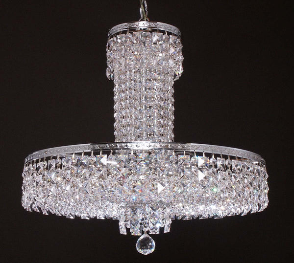 10 lights crystal chandelier in polished chrome finish