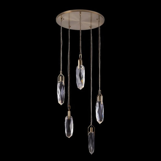 Diamante LED Pendant in Winter Brass