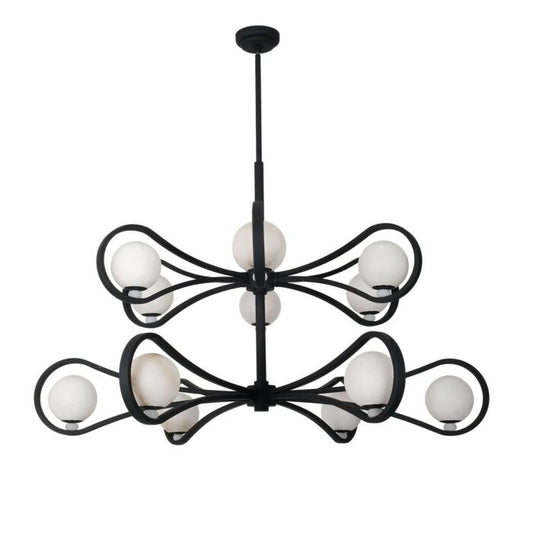 Elliptical 12-Light LED Pendant in Matte Black