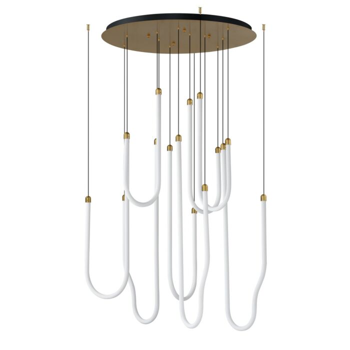 Soleil 8-Light LED Pendant in Natural Aged Brass