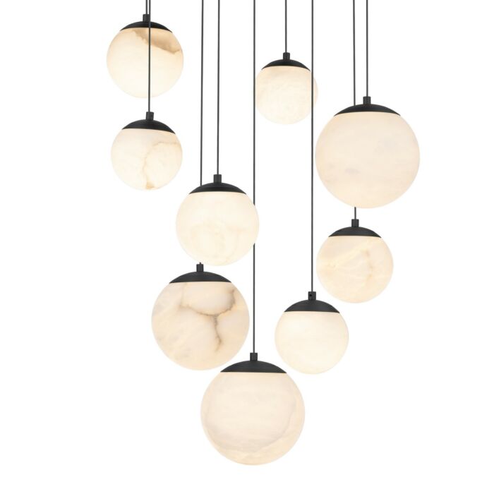 Pisces 9-Light LED Pendant in Black