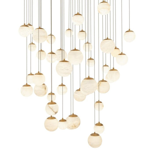 Pisces 41-Light LED Pendant in Aged Brass