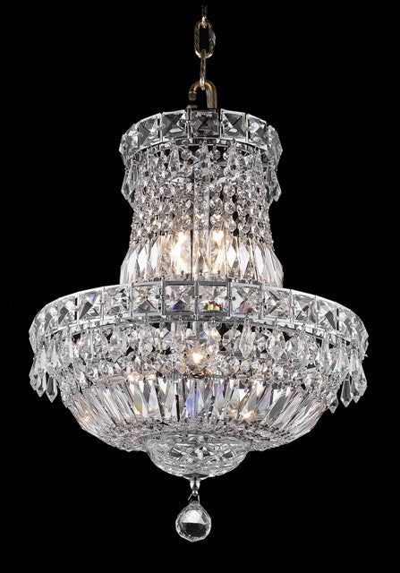 6 Light chrome crystal chandelier Chrome plated