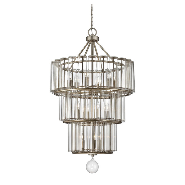 and Pewter 13-Light Chandelier