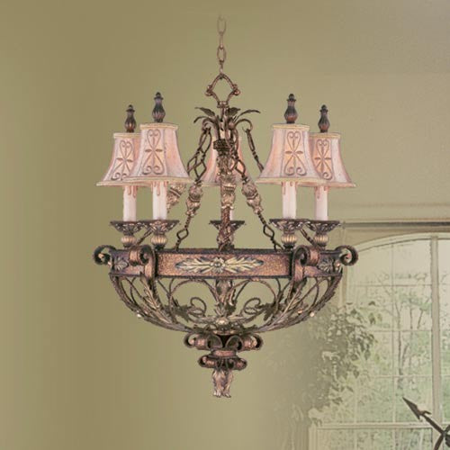 Pamplona Palacial Bronze Five-Light Chandelier