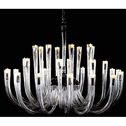 Metropolitan Chrome and Clear Glass 32-Light Chandelier