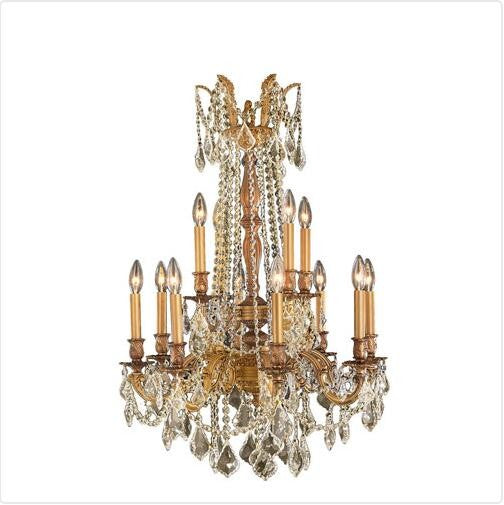 Gold Twelve-Light Chandelier